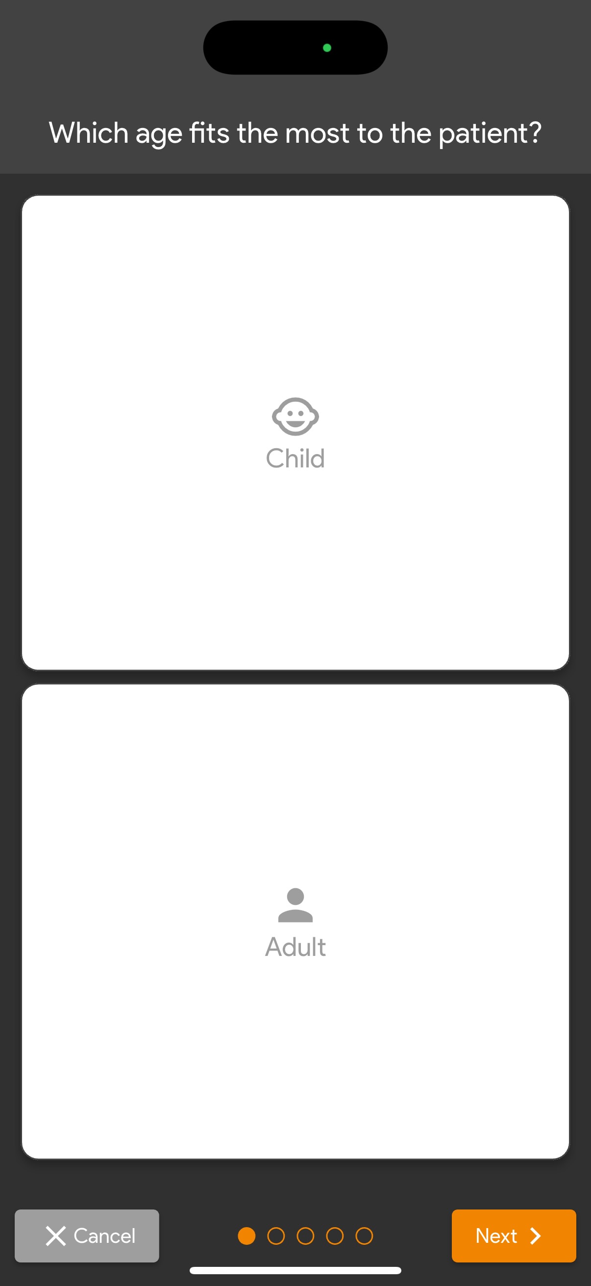 Age Category Screen
